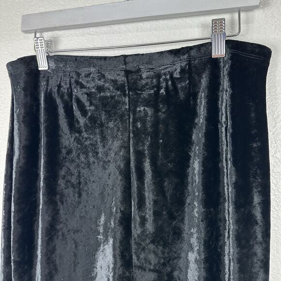 Vintage Express Maxi Skirt Y2K 90s Women Medium Black Velvet Witchy Vamp Goth - Picture 5 of 9